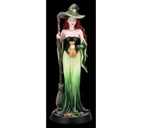 Figuren Shop GmbH Statuetta di strega - Viridiana, custode della prosperità, decorazione fantasy dipinta a mano (21 cm) - Tales of Aurelion Collection - Idea regalo per prosperità e felicità
