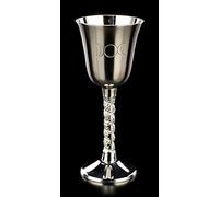 Figuren Shop GmbH Zeremonien Calice con Triplice Luna Incisione Trink-Kelch in Metallo, Nichelato - Zeremonielle Decorazione