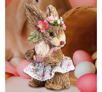 Figurina artificiale di coniglio di paglia di Pasqua per la decorazione di