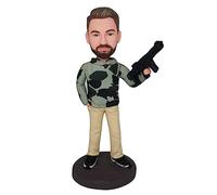 Figurina Bobblehead Personalizzata Regali Bambola Poliziotto Personalizzati per Papà Fidanzato Marito Capo Ufficio Collega,Dettagli Squisiti,Scultura Fatta a Mano da Collezione per Cruscotto Auto