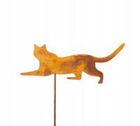 FIGURINA CAMALEONTE GATTO CORTEN METALLO GIARDINO ORNAMENTI ALL'APERTO