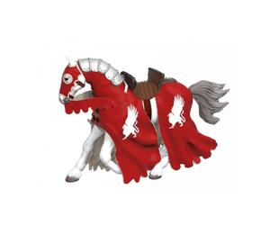 Figurina Chevalier Griffon - Papo, Cavallo storico in plastica rossa - Nouvo