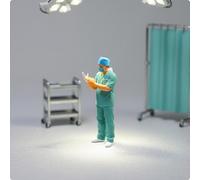 Figurina Chirurgo 1/64 Dettaglio Realistico Mini Scena Ospedale Leggere