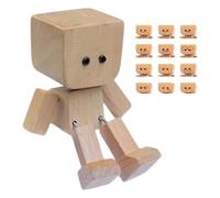 Figurina Da Uomo In Legno Tremante, Decorazioni Il Desktop Per Auto In Legno, Figura Di Ornamenti Auto Magnetiche, 12 Accessoris Per Le, Decorazioni Del Cruscotto Di