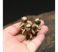 Figurina decorativa 3 siti di saggezza, ornamento di artigianato creativo Feng Shui -Il tre canta decorazione statuetta, statua della scimmia della saggezza - non parlare nulla, vedi, per sentire