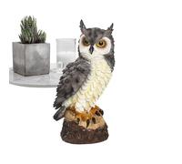 Figurina Del Gufo | Arredamento Da Gufo All'aperto | Azione Spaziale Animali Realistica Con Una Espressione | Resistente Alle Intemperie | Difendere Il Simbolismo | 17 X 7,5 X 10 Cm | Per Il Por