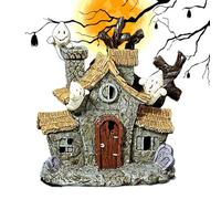 Figurina della Casa Haunted- Casa Infestata Animata con Luci E Suoni, Mini Display Spettrale | Effetti Attivati dal Sensore di Movimento, Proposito di Halloween da Tavolo, Miniatura A Batteria per