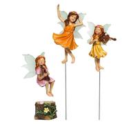 Figurina della fata del giardino | Statuette di fate in resina vintage, paletti decorativi da giardino, miniatura in resina di fate all'aperto, piccola statuetta da giardino delle fate per il prato di