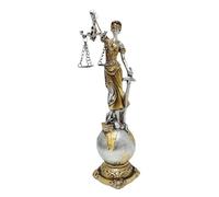Figurina della giustizia - Statua della dea legale in resina, donna bendata di scultura di legge | Ornamento in resina mini a mano, statue mitica della, pezzo di arredamento simbolico per il r