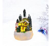 Figurina di Babbo Natale con casa luminosa di Natale per il camino della