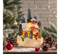 Figurina di Babbo Natale con casa luminosa di Natale per il camino della