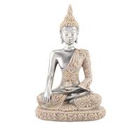 Figurina di Buddha, 11cm Resina Arenaria Mini Statua di Buddha in Meditazione Scultura Figurine Ornamento per la Decorazione del Desktop Ufficio Domestico, Decorazione della Stanza di Yoga Zen(#1)