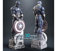 Figurina Di Captain America In Stampa 3D In Resina 18Cm (Non Pitturata)