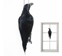 Figurina di corvo, decorazione di Halloween, design di uccelli simulati con 42 x 16,3 cm, accessorio da giardino per decorazione della casa infestata, installazione di esche da caccia, scene del