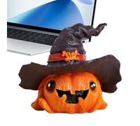 Figurina di di Halloween - Figurina statue di da 7,2x6,3 cm, versatilità compatta | Squisita vacanza divertente ornamento con cappello, scultura di zucche di Halloween per uffici camere da