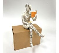 Figurina di donne che leggono Pulp Thinker Statua Scultura estetica Decorazione