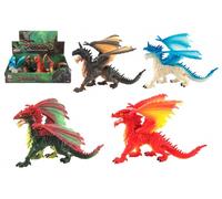 figurina di drago in plastica 20 cm - 4 tipi in scatola