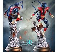 Figurina Di Nightcrawler (X-Men) In Resina 3D 18Cm (Non Dipinta)