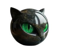 Figurina Di Pietra Di Gatto Nero - Statua Del Gatto Con In Marmo E Occhi Ambra | Resin Animal Cats Sculptur | Ornamenti Da Giardino Scultura Di Figura Statue Per Esterni Per La Scrivania 'ho