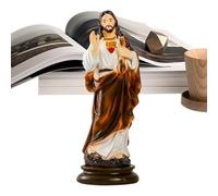 Figurina di statua di Gesù, figurine decorative, 2.95x8.27 In della tavola cristiana, finitura dettagliata dipinta a mano, autentico materiale in resina per sala di preghiera, soggiorno, chiesa