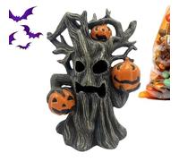 Figurina di zuca - Showcasing, Resin Halloween Pumpkin con , figure di resina di Halloween | Scultura autunnale decorazione spettrale per configurazioni di casa stregate o feste per le vacanze,