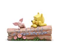 Figurina Disney Traditions Conversazione Troncata Pooh E Piglet Su Tronco