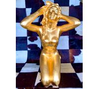 Figurina Donna Nuda Capodimonte Statuina Ceramica Statuetta Oro Lucido Statuine