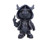 Figurina drago che gioca con il fuoco, 16,2 cm, con cappuccio gotico, ornamento a forma di drago, divertente fantasia da collezione