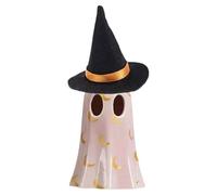 Figurina Fantasma - Decorazioni Per La Casa Fantasma | Small Halloween Sculpture | Resina Desina Illuminata Spooky Con Cappello Da Stregone Statua Per Toeletta Da Davalida Libreria Da Comodino