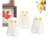 Figurina Fantasma-Ghost In Ceramica Illuminata A LED Con Bagliore Caldo Per Comodini O Tavoli Da Sala | Figurina Di Halloween A Batteria Per L'atmosfera E La Decorazione, Perfetta Per Le Autu