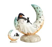 Figurina fantasma, statua fantasma in resina di Halloween, design del cappello da stregone , arredamento esterno interno a pressione, centrotavola per porte della casa per la casa per le vacanze