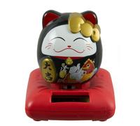 Figurina Gatto Cinese Giapponese Nero Maneki Neko Solare 512 Gar 10 Suite