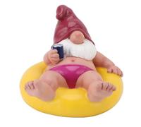 Figurina gnoma Galleggiante in Piscina, Statue da Giardino Gnomo in Resina per la casa Ornamenti per la casa, L'Arte del Cortile, Il Giardinaggio (Giallo)