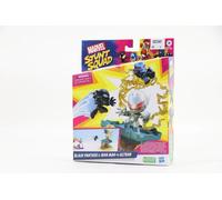 Hasbro F7834 Marvel Stunt Squad Villain Knockdown Playset Black Panther & Ironma