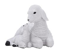 Figurina Pecora,Ornamento Agnello Bianco, Stile Rustico Aspetto Distressed Resina Pecora Presepe Figurine, Artigianato A Tema Fattoria, Per La Decorazione Domestica E La Decorazione Delle Vacanze