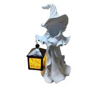 Figurina per le streghe di Halloween - Statuetta spaventosa con lanterna, decorazione d'interni e esterno per soggiorno, camera da letto, giardino, patio e festa