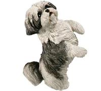 Figurina Shih Tzu Dipinta A Mano Cucciolo Grigio - Sandicast