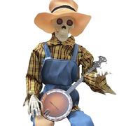 Figurina spettrale - Decorazione musicale da 15 pollici per luci luminose, suono animato con giunti in movimento, figura di scheletro per il percorso del giardino, cortile esterno interno, oggetti di