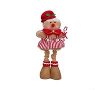 Figurina telescopica natalizia con gambe regolabili, a forma di biscotto, bambola da chef pasticcere, adatta per più superfici e feste (ragazza)