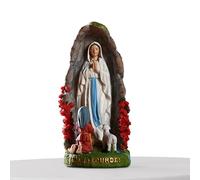 Figurine da collezione Vergine Maria - Statua della Vergine Maria | Statua della Madonna di Grazia | Scultura in resina Madonna con Santa Bernadette e agnello | Statue della Madre