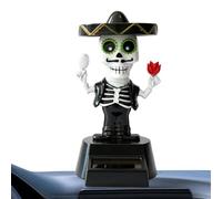 Figurine Danzanti Solar Da Scheletro Teschio Che Scuote La Te | Bambola Che Scuote La Testa Per Auto Per Console Di Controllo Scrivania Da Ufficio Libreria Mensola Del Camera Da Lett