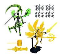 Figurine d'azione Robot | 2 Set Robot Assemblato con | Decorazione per tavolo 3D con giunti mobili | per collezionisti e giocatori, per la camera, lo scaffale, l'ufficio