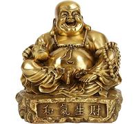 Figurine Decorazione Buddha Rame Buddha Maitreya dal Ventre Grande Ornamenti Buddha Artigianato per la casa Geomanzia Regalo Prosperità Scultura Decorazioni per la casa