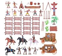 Figurine dei nativi americani, set da gioco del selvaggio West con modelli | Modelli dettagliati per giochi creativi e costruzione di scene..Educativo, .
