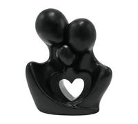 Figurine della famiglia in resina | Famiglia astratta di 3 sculture con cuore | Statua artigianale per decorazioni per la casa, soggiorno, supporto per la TV, scaffale, compleanno, Natale, regalo del
