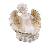 Figurine di angeli | Portacandele teght con d'angelo custode con a forma di calore | Statua commemorativa battesimo battesimo bomboniera per soggiorno ufficio chiesa