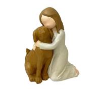 Figurine di angelo per cani, decorazione in resina realizzata a mano per la perdita di animali domestici, commemorazioni 'amicizia con cani angeli, figure scolpite a mano per gli amanti dei cani