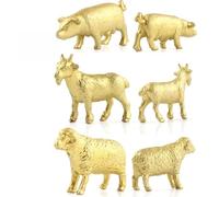 Figurine di Animali in Plastica Dorata Modelli Realistici della Giungla Set di Sviluppo Iniziale per Bambini, Confezione da 12 Ornamenti da Scrivania per la Festa di Compleanno