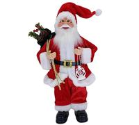 Figurine di Babbo Natale 12in statue di Babbo Natale realistica in auto-eccezionale che tiene lanterna e sacca vestito per sé, tavolo, mensola, regali, rosso