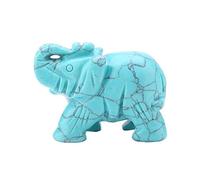 Figurine di Cristallo Elefante altre collezioni 2 Pollici di Giada Naturale Intagliato a Forma di Elefante di Cristallo Decorazione della casa Articolo di Arredamento(# 01 Türkis)